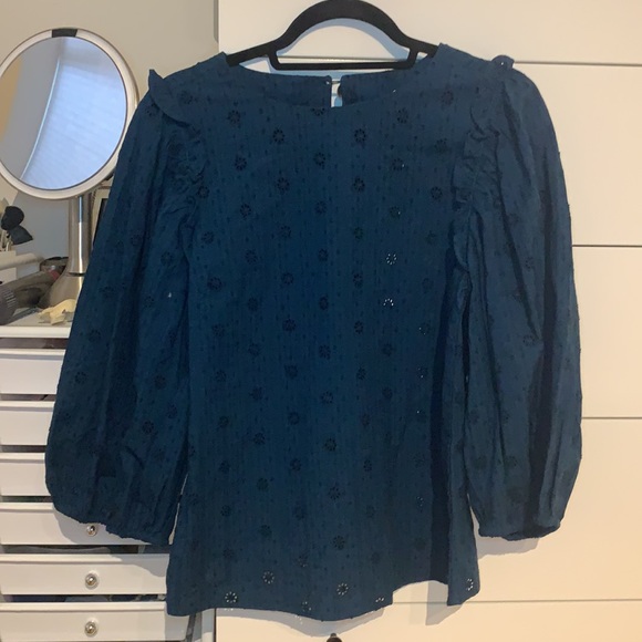 Universal Thread 3/4 Puff Sleeve Eyelet Blouse - Picture 2 of 6